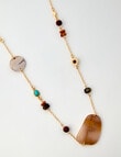 Whistle Accessories Multi Stone Boho Long Necklace, Gold Tone product photo View 02 S
