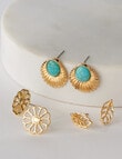 Whistle Accessories Boho Earring Set, 3-Pack, Gold Tone product photo View 02 S