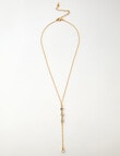 Whistle Accessories CZ Crystal Y Necklace, Gold Tone product photo