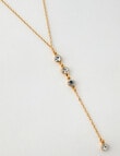 Whistle Accessories CZ Crystal Y Necklace, Gold Tone product photo View 02 S
