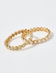 Whistle Accessories Crystal + Pearl Stretch Bracelet Set, Gold Tone product photo View 02 S