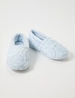 Ruby & Bloom Rose Burn Out Fluffy Slipper, Pale Blue product photo