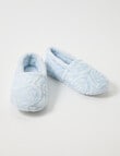 Ruby & Bloom Rose Burn Out Fluffy Slipper, Pale Blue product photo