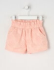 Teeny Weeny Play Time Embroidered Anglaise Shorts, Pale Peach product photo