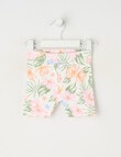 Teeny Weeny Play Time Hibiscus Bike Shorts, White product photo