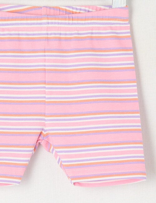 Teeny Weeny Play Time Striped Bike Shorts, Pink product photo View 02 L