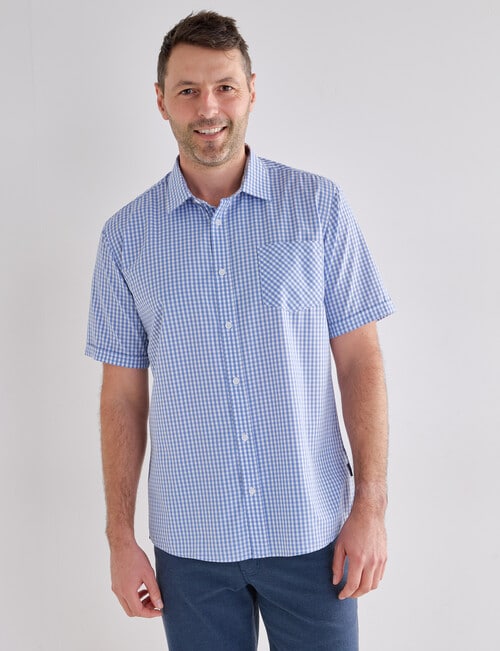 Chisel Mason Short Sleeve Shirt, Blue product photo View 04 L