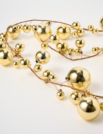 Christmas Shop Bauble Garland, Gold Tone product photo