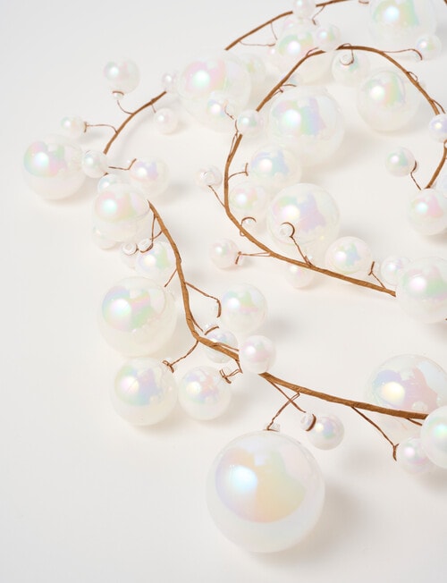 Christmas Shop Bauble Garland, White Tone product photo