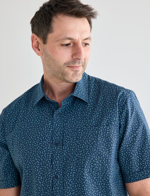 Chisel Ditsy Short Sleeve Shirt, Blue product photo View 04 L