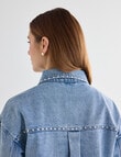 Mineral Sven Studded Denim Jacket, Blue Wash product photo View 07 S