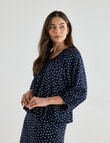 Whistle Polka Dot Bubble Hem Top, Navy product photo