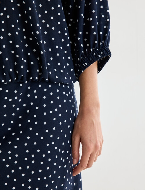 Whistle Polka Dot Bubble Hem Top, Navy product photo View 04 L