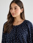 Whistle Polka Dot Bubble Hem Top, Navy product photo View 05 S