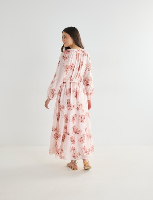 Whistle Floral Three Quarter Midi Dress, Pink product photo View 02 L