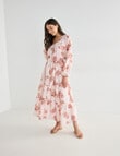 Whistle Floral Three Quarter Midi Dress, Pink product photo View 03 S