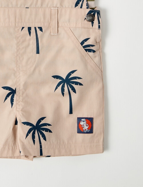 Teeny Weeny Palm Tree Shortall & Stripe Tee, 2-Piece Set, Multicolour product photo View 03 L