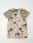 Teeny Weeny Palm Tree Shortall & Stripe Tee, 2-Piece Set, Multicolour product photo View 04 S