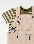 Teeny Weeny Palm Tree Shortall & Stripe Tee, 2-Piece Set, Multicolour product photo View 02 S