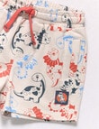 Teeny Weeny Dino Shorts & Tee, 2-Piece Set, Beige & Orange product photo View 02 S