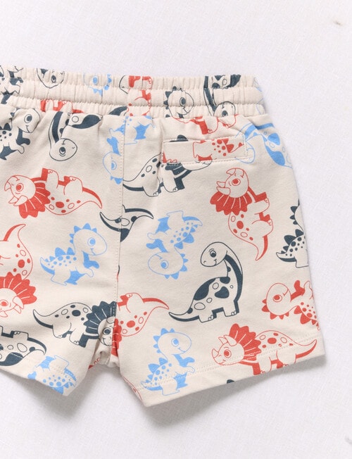 Teeny Weeny Dino Shorts & Tee, 2-Piece Set, Beige & Orange product photo View 03 L