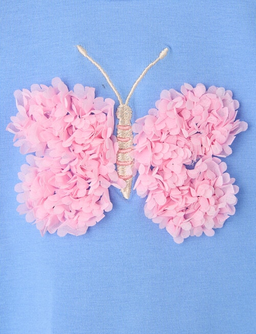 Teeny Weeny Play Time Butterfly Puff-Sleeve Tee, Iceberg product photo View 02 L