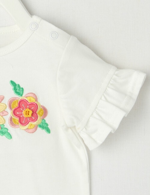 Teeny Weeny Play Time Flower Short-Sleeve Tee, White product photo View 02 L