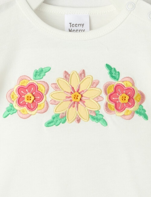 Teeny Weeny Play Time Flower Short-Sleeve Tee, White product photo View 03 L