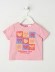 Teeny Weeny Play Time Check Short-Sleeve Tee, Blush product photo