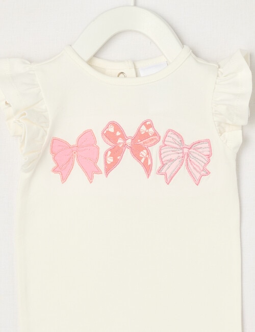 Teeny Weeny Play Time Bow Short-Sleeve Tee, White product photo View 03 L