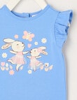 Teeny Weeny Play Time Rabbit Short-Sleeve Tee, Iceberg Blue product photo View 03 S
