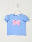 Teeny Weeny Play Time Butterfly Puff-Sleeve Tee, Iceberg product photo