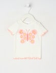 Teeny Weeny Play Time Butterfly Short-Sleeve Rib Tee, White product photo