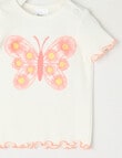 Teeny Weeny Play Time Butterfly Short-Sleeve Rib Tee, White product photo View 03 S