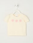 Teeny Weeny Play Time Flower Short-Sleeve Tee, Antique White product photo