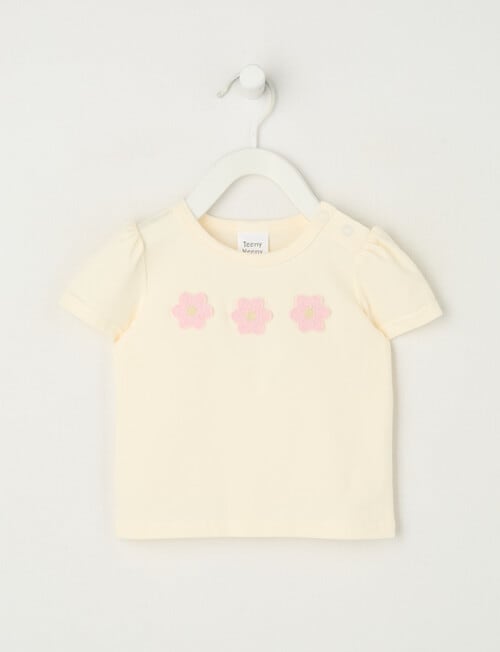 Teeny Weeny Play Time Flower Short-Sleeve Tee, Antique White product photo