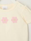 Teeny Weeny Play Time Flower Short-Sleeve Tee, Antique White product photo View 02 S