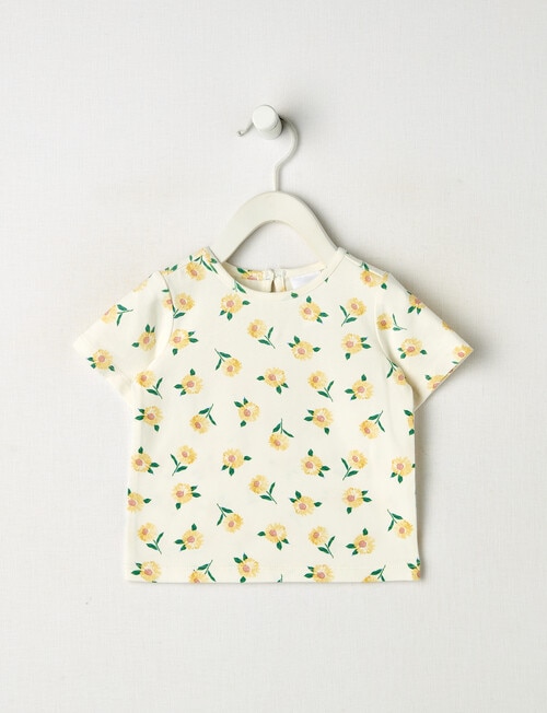 Teeny Weeny Play Time Daisy Short-Sleeve Tee, White product photo