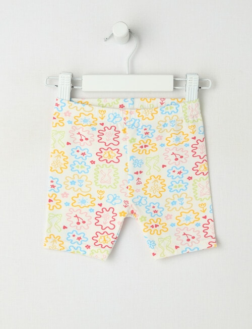 Teeny Weeny Play Time Squiggle Bike Shorts, White product photo