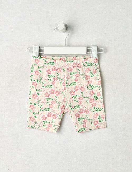 Teeny Weeny Play Time Floral Bike Shorts, White product photo