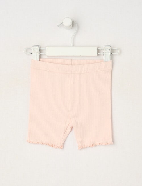Teeny Weeny Play Time Rib Bike Shorts, Pale Peach product photo