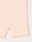 Teeny Weeny Play Time Rib Bike Shorts, Pale Peach product photo View 02 S