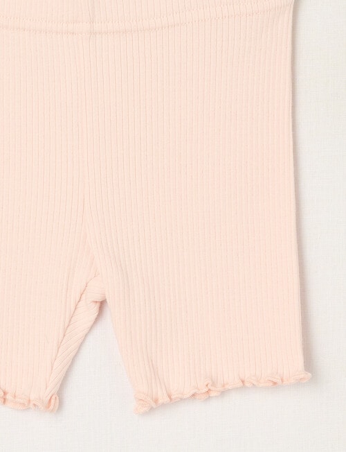 Teeny Weeny Play Time Rib Bike Shorts, Pale Peach product photo View 02 L