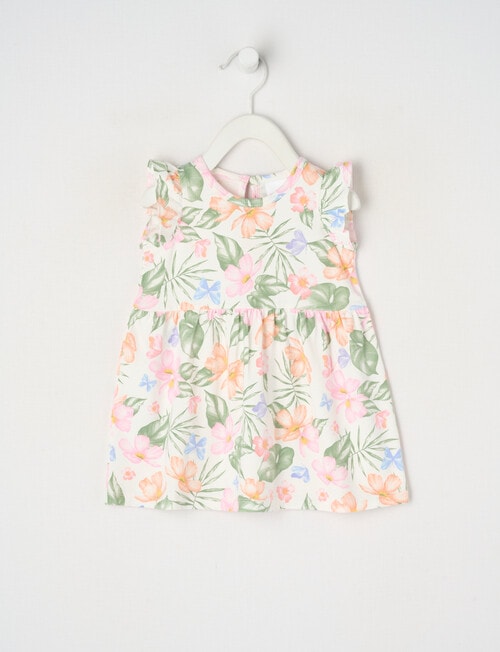 Teeny Weeny Play Time Hibiscus Dress, White product photo