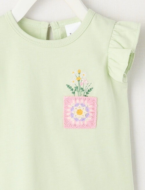 Teeny Weeny Play Time Frill-Sleeve Tee, Light Green product photo View 03 L