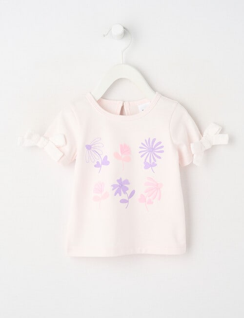 Teeny Weeny Play Time Bow Short-Sleeve Tee, Petal Pink product photo
