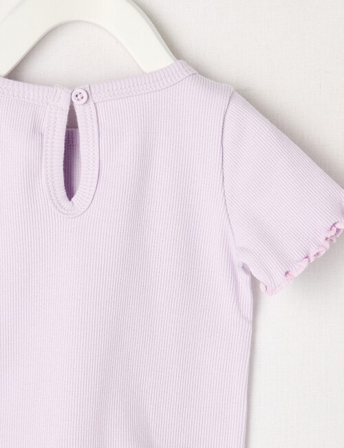 Teeny Weeny Short Sleeve Play Time Ribbed Tee, Orchid product photo View 02 L