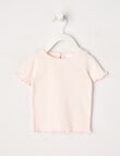 Teeny Weeny Short Sleeve Play Time Ribbed Tee, Petal Pink product photo