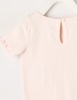 Teeny Weeny Short Sleeve Play Time Ribbed Tee, Petal Pink product photo View 02 S
