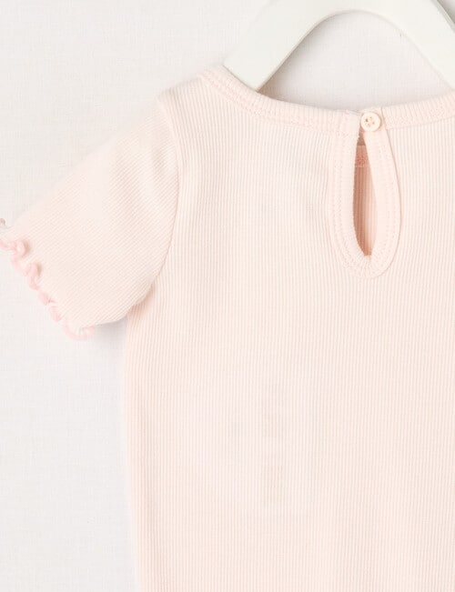Teeny Weeny Short Sleeve Play Time Ribbed Tee, Petal Pink product photo View 02 L
